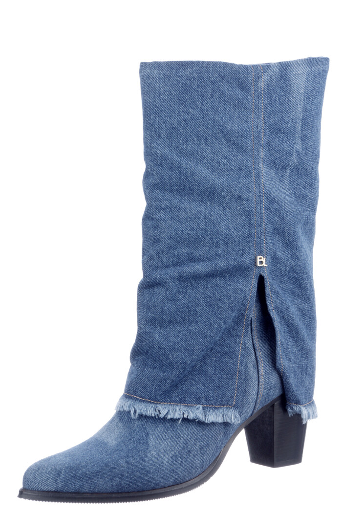 Babouche blauw jeans Ama-13 Bild