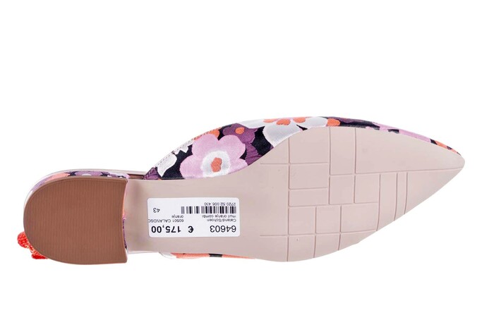 60501 CALANDSCHOEN ORANJE COMBI Pantoletten Caland Schoen